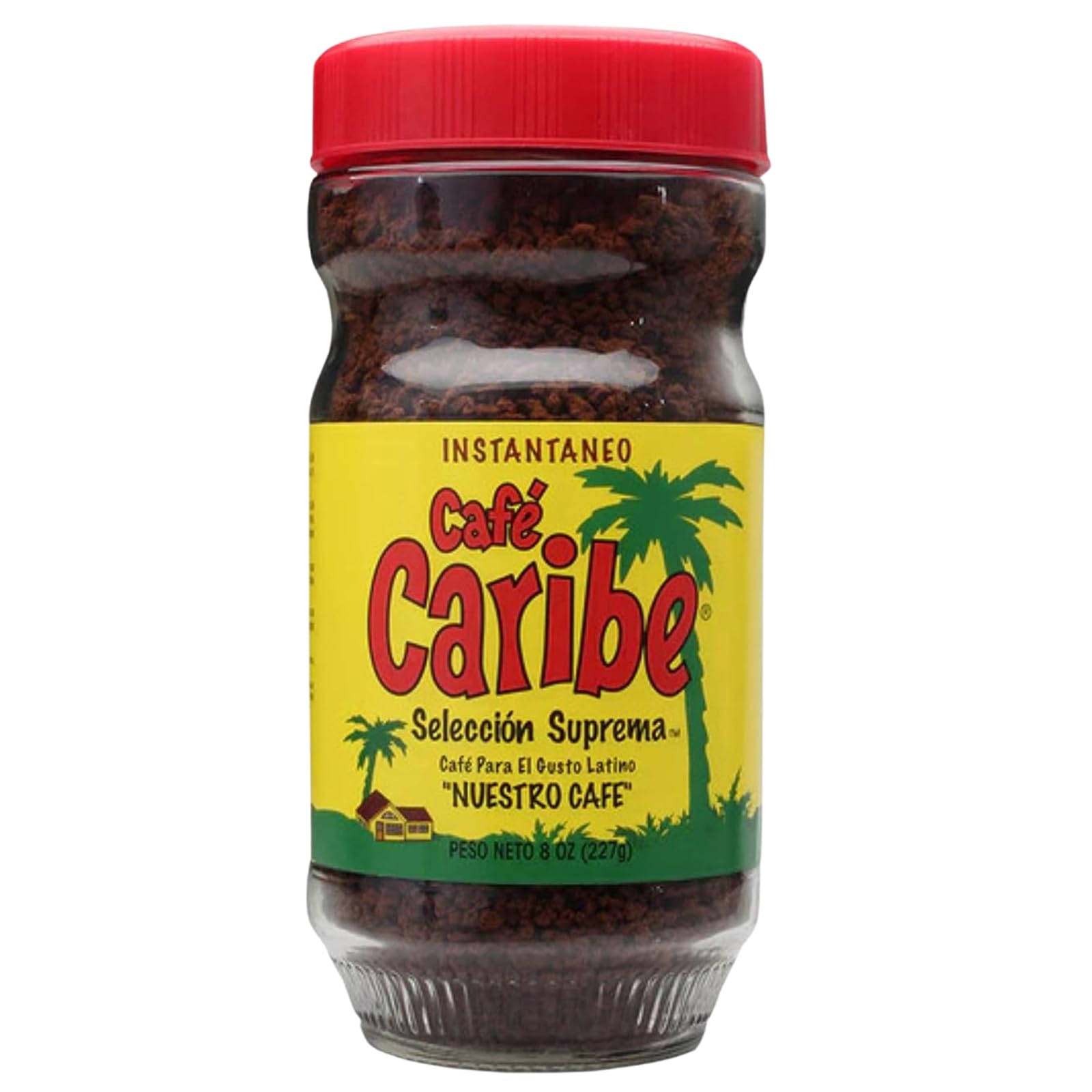 Cafe Caribe Latin Flavored Inspired Instant Espresso Coffee  Dark Roast  Resealable Jar - 8 Ounce