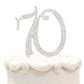 Hatcher Lee Bling Crystal 70th Birthday Cake Topper - Silver Keepsake Decoration (Model HCL-032)