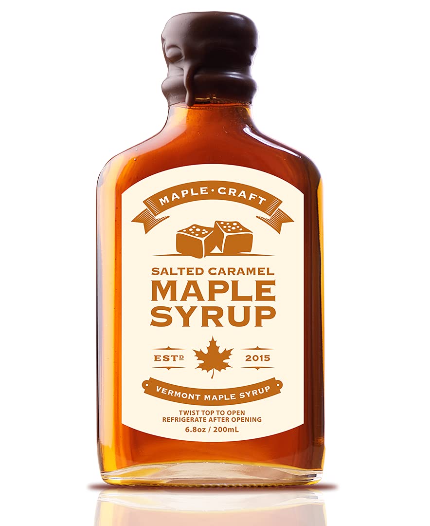 Salted Caramel Maple Craft Syrup | Delicious All Natural Topping, Sweetener & Ingredient | Enjoyed By All Ages | Great Gift Item