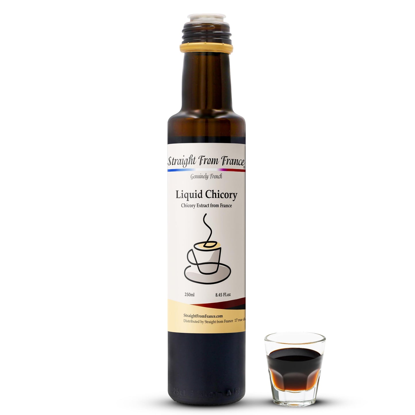 Straight from France Liquid Chicory Extract, Caffeine Free, Rich in Fibers, 8.45 Fl Oz