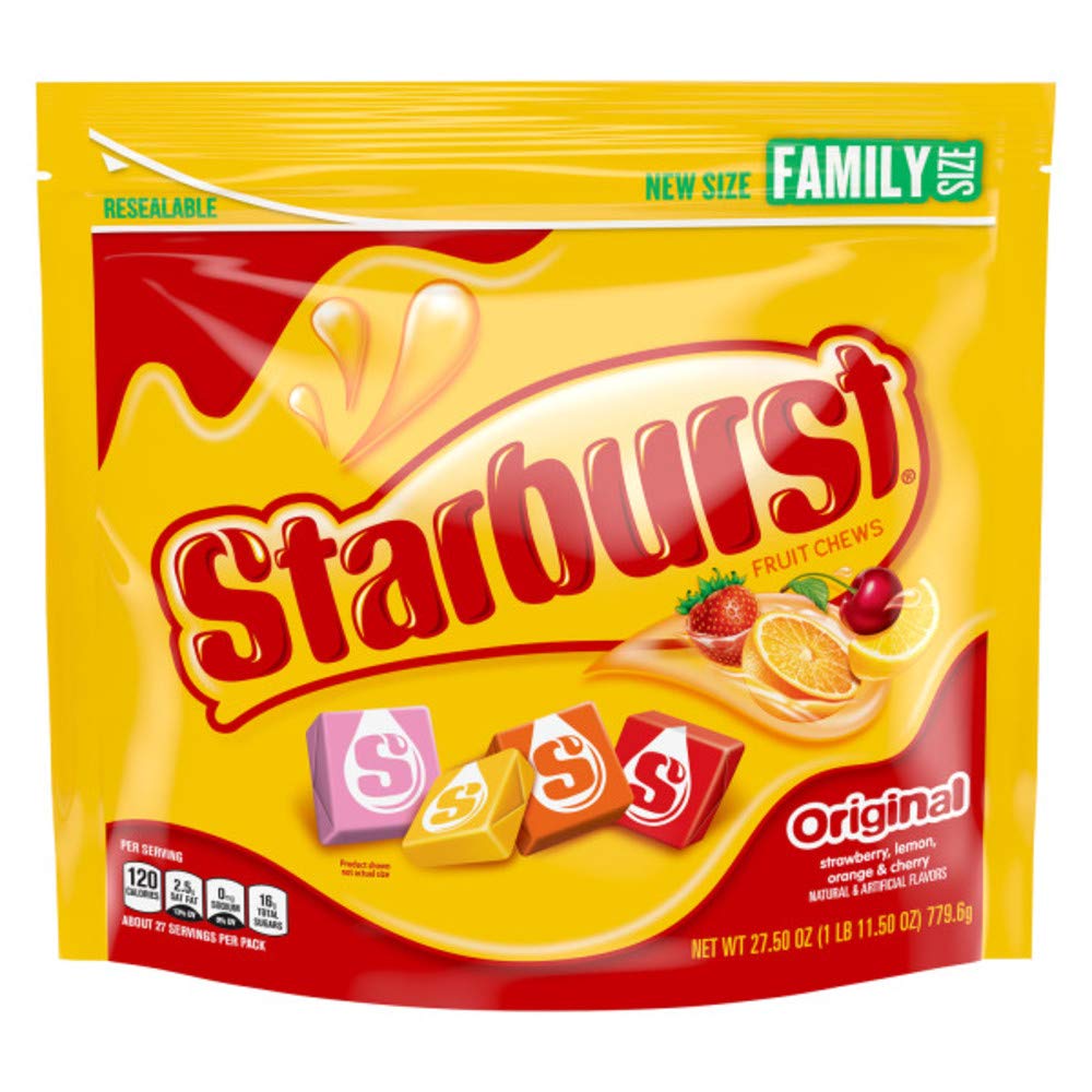 STARBURST Original Fruit Chews Chewy Candy Bulk Pack, Family Size, 27.5 oz Bag (Pack of 6)
