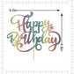 Crseniny Happy Birthday Cake Topper,Rainbow Glitter Birthday Sign Cake Decorations,Anniversary Party/Birthday Party Decoration S