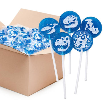Dinos Lollipops - 2 Pound Bulk Pack (About 110 Count) - Icing Tattoo Suckers - Wildberry Flavor - Individually Wrapped