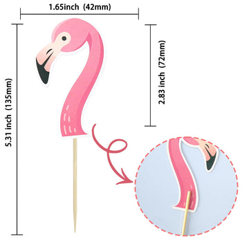 Gyufise 36Pcs Flamingo Cupcake Toppers Tropical Cupcake Toppers Aloha Summer Cake Topper Decorations For Luau Hawaiian Theme Bab