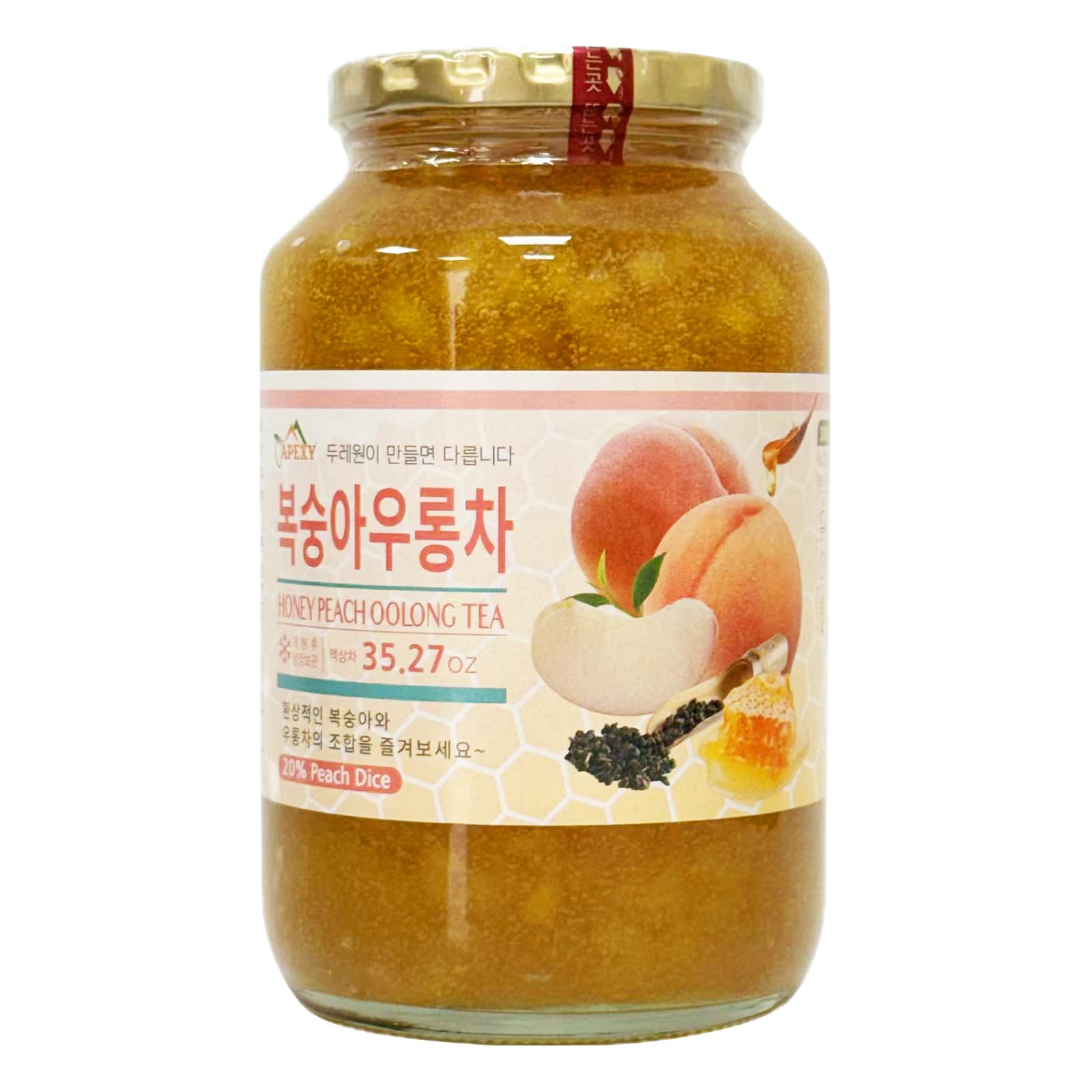 Apexy Korean Honey Peach Oolong Tea - Made With Real Fruit  No Artificial Colors - Top-Grade Drink Base  Smoothies  Desserts  Mixed Flavors  Yogurt  Spreads Made In Korea 35.27Oz (1Kg). (Peach Oolong Tea)
