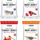 Think Jerky Beef and Turkey Jerky Variety Pack, 2.2 Ounce Bags, Pack of 4, Includes Classic, Sweet Chipotle, Sriracha Honey, Sesame Teriyaki