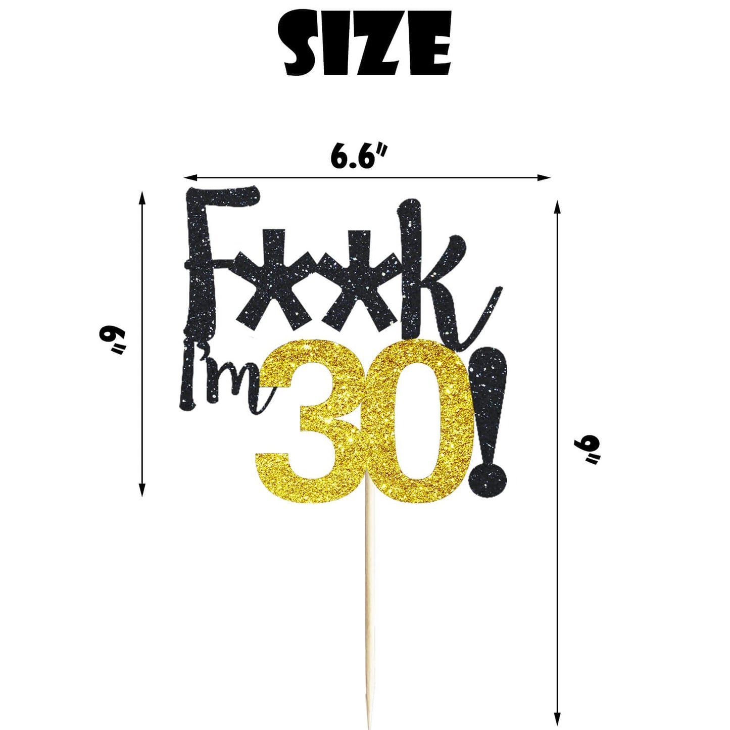 30 Birthday Cake Topper Black Glitter Funny 30Th Birthday Party Cake Decor Hello 30/Cheers To 30 Years/30 & Fabulous/Talk Thirty