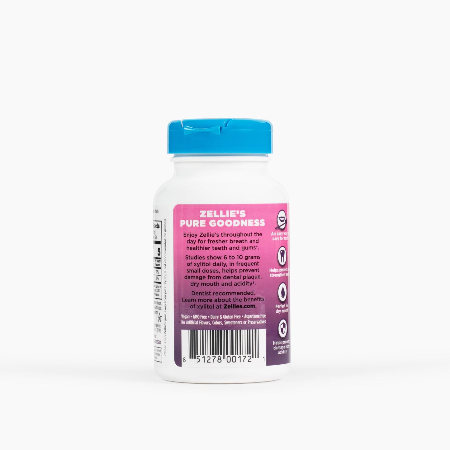 Zellie'S | 100% Xylitol Sugar Free Cherry Berry Chewing Gum | Cherry Berry Flavor (100 Count (Pack Of 1))
