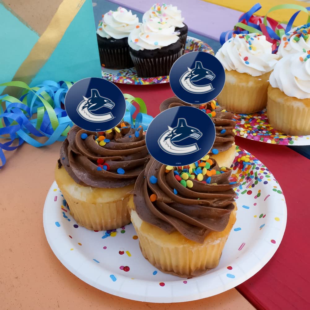 GRAPHICS & MORE Cupcake Picks Set of 6 - Vancouver Canucks Logo - Multi Color - One Size