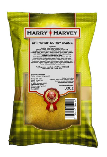 Harry Harvey 300g Chip Shop Curry Sauce Powder, Chippy, Takeaway Chips Curries. As used by Chippies and Fish Shops