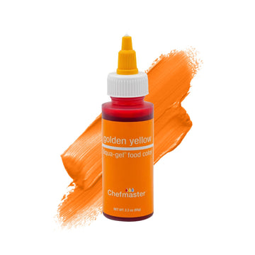 Chefmaster Golden Yellow Liqua-Gel® Food Coloring | Vibrant Color | Professional-Grade Dye For Icing, Frosting, Fondant | Baking & Decorating | Fade-Resistant | Easy-To-Use | Made In Usa | 2.3 Oz