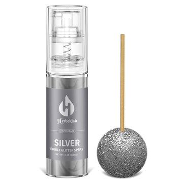 Silver Edible Glitter Spray - 10g Edible Silver Glitter for Cakes Food Grade Metallic Shimmer Powder Cake Sprinkles for Cookie D