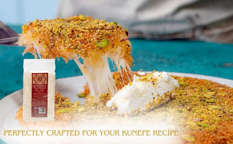 Edenica Gourmet Handmade Dry Shredded Fillo Dough - Perfect For Kataifi, Knafeh, Dubai Pistachio Chocolate Bars, Baklava - All-N