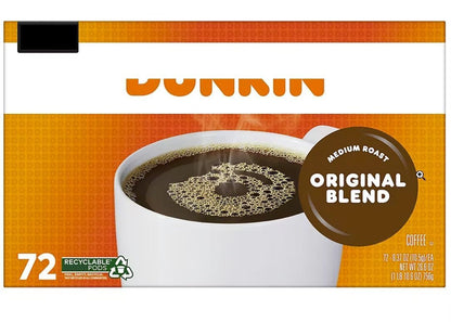 Dunkn. Donuts Original Blend Coffee K-Cup Pods, Medium Roast, 72ct, Pack of 1