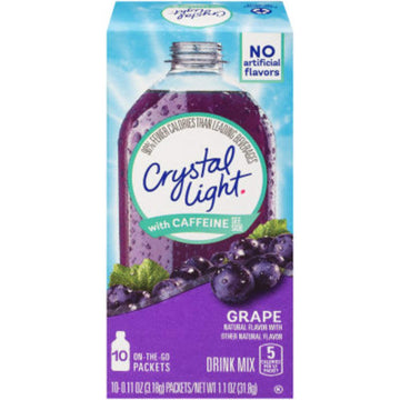 Crystal Light On-the-Go Energy Drink Mix, Sugar-Free G , Caffeinated, 1.1 oz, 10 ct (Pack of 8)