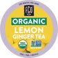FGO Organic Lemon Ginger Tea K-Cup Pods - Caffeine-Free, 24 Count, Keurig Compatible