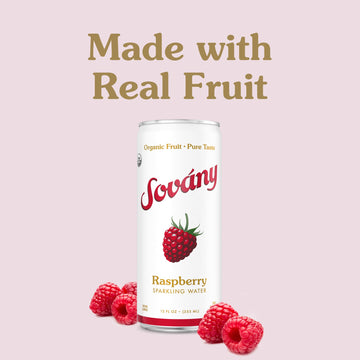 Sov  Ny Sparkling Water, Raspberry, Seltzer Water Drinks, Usda Organic, Made With Real Fruit, Non-Gmo, Vegan, No Added Sugar, Lo