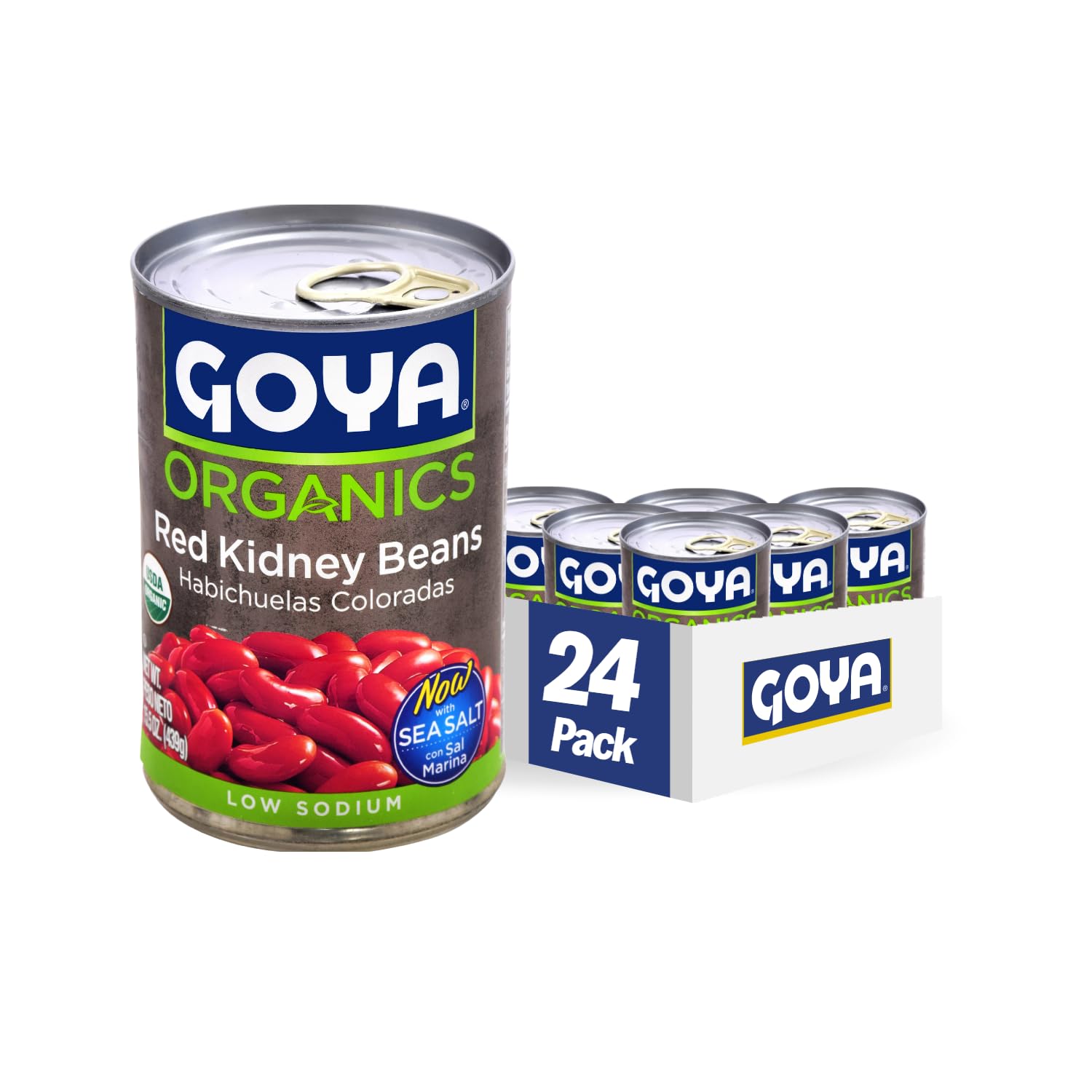 Goya Foods Organic Red Kidney Beans, 15.5 Ounce (Pack of 24)