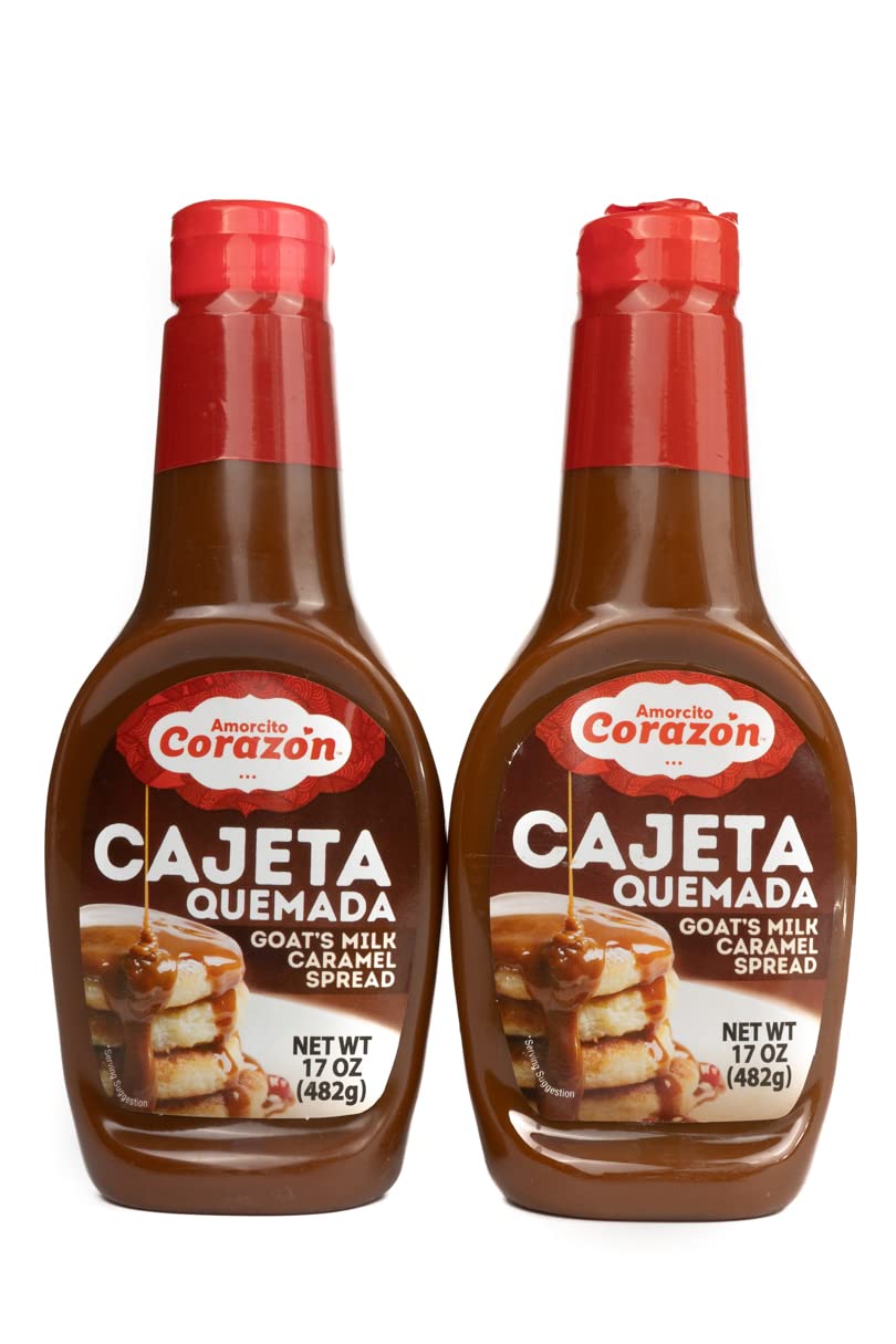 Amorcito Corazón - Cajeta Mexicana With Goat Milk - 2-Pack, 17-Oz (482-G) Squeeze Bottles - Smooth Texture, Caramelized Flavor, Authentic Mexican Flavor
