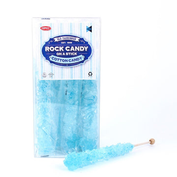Extra Large Rock Candy Sticks: 12 Light Blue Cotton Candy Lollipop - Individually Wrapped - Espeez Rock Candy Sticks For Candy Buffet, Birthdays, Weddings, Receptions, Bridal And Baby Showers