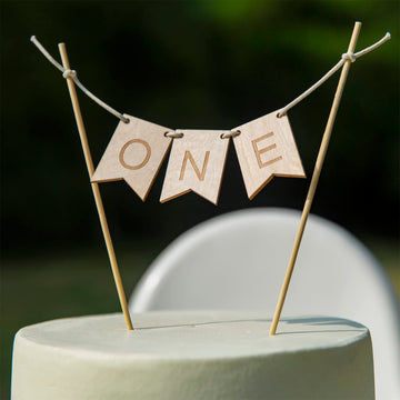 Wood One Cake Topper - 1 St Birthday Cake Decorations, First Birthday Cake Topper, Cake Topper Wood One Banner, Cake Smash Decor