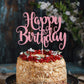 Fmiyuneea Happy Birthday Cake Topper- Glitter Happy Birthday Cake Decor, Handmade Anniversary/Birthday Party Supplies (Pink)
