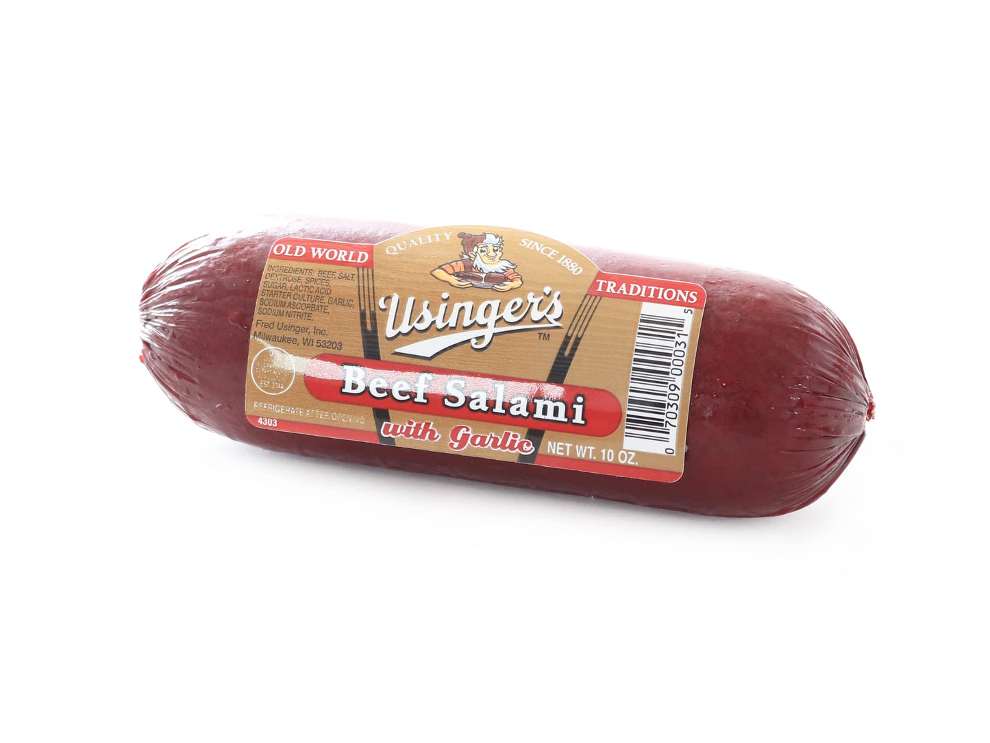 Wisconsin Cheese Mart Usingers Sausage Variety Pack - 4 Shelf-Stable Summer Sausages, 10 oz Each