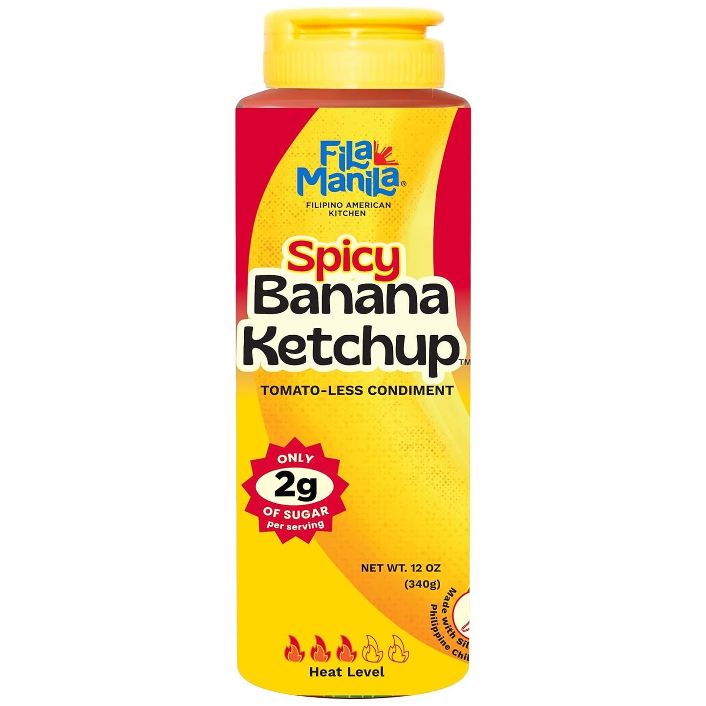 Fila Manila Spicy Banana Ketchup, Vegan, Gluten Free, 12 Ounce Resealable Bottle