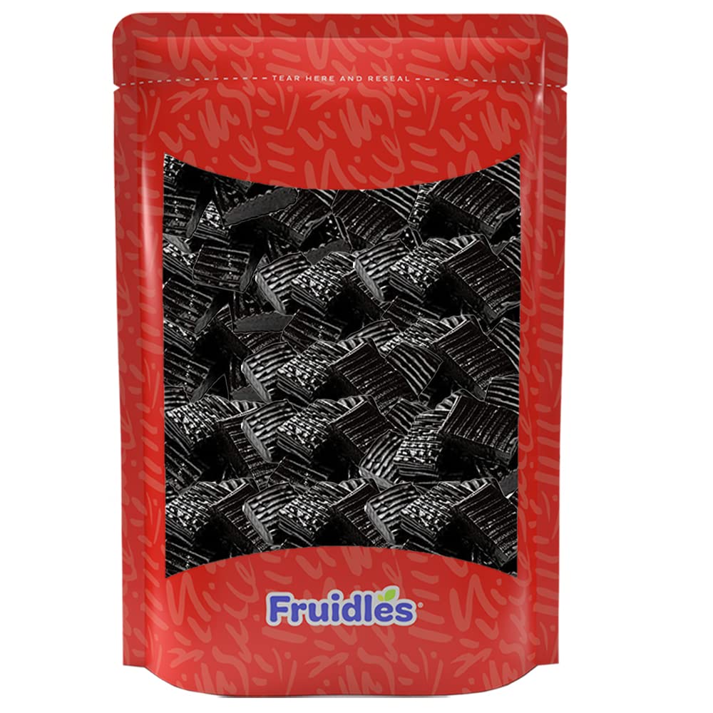 Fruidles Licorice Tire Tracks Bites, Soft Licorice Candy for Parties, Birthdays, Events, and Much More (Black Licorice, 1 Pound)