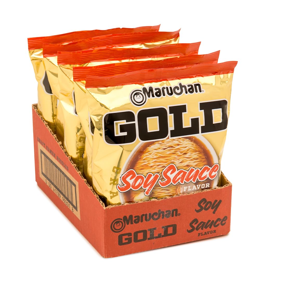 Maruchan Gold Soy Sauce Craft Ramen Noodles, 3.79 Oz, Pack Of 5