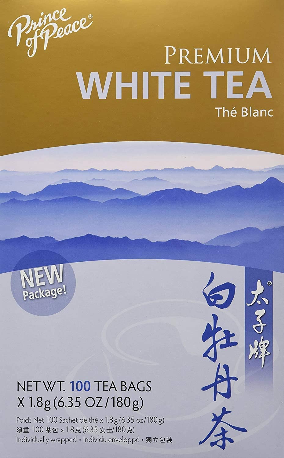 Prince Of Peace White Tea Bags, Premium Grade White Peony Tea, 100 Count, Model D-18100N