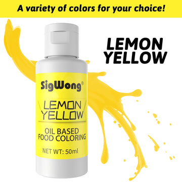 Oil Based Food Coloring For Chocolate - 50Ml Lemon Yellow Upgraded Edible Oil Based Food Dye For Cake Decorating, Baking, Candy