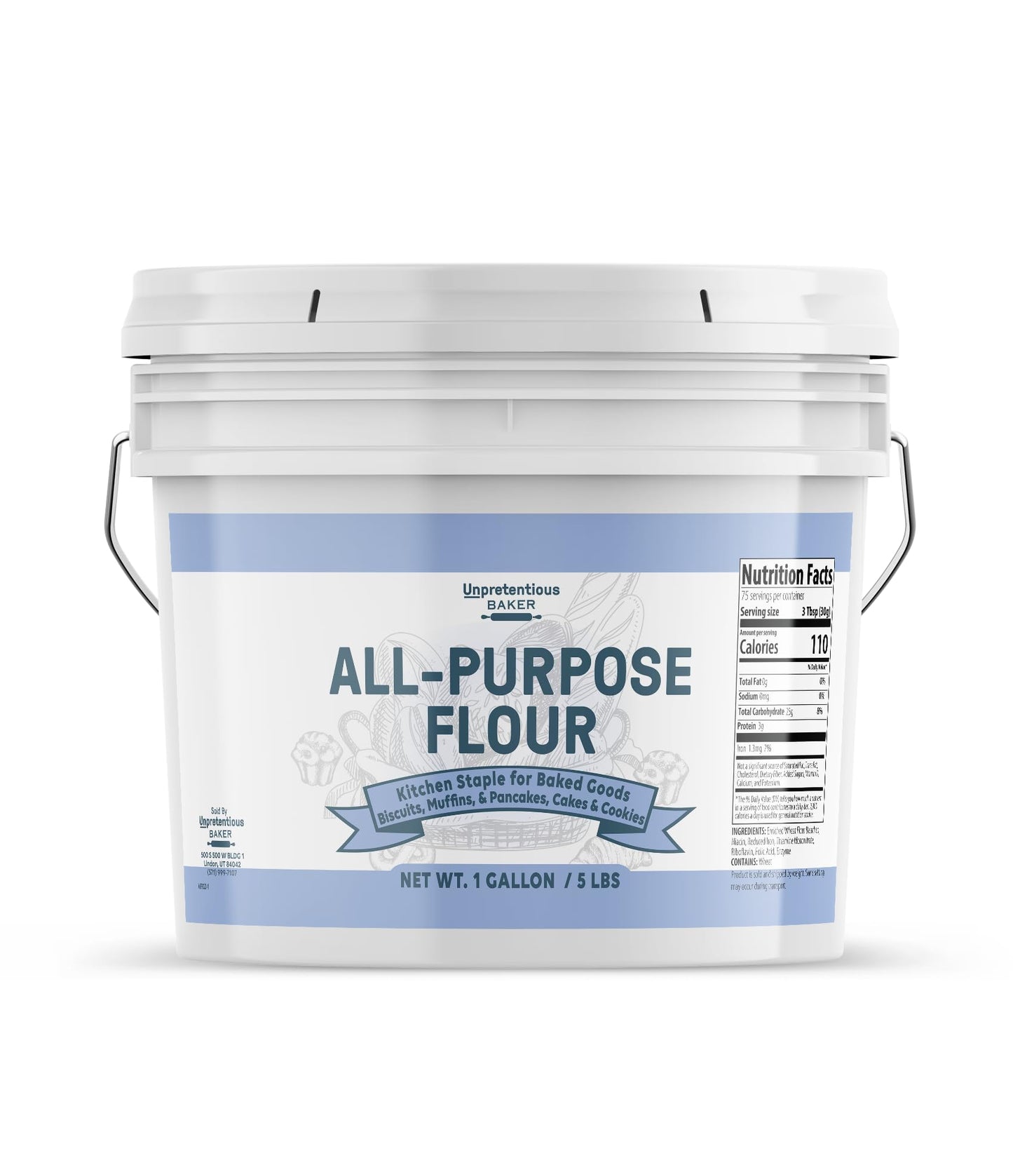 Unpretentious All-Purpose Flour (1 Gallon), Baking, Thickening, Made In The Usa
