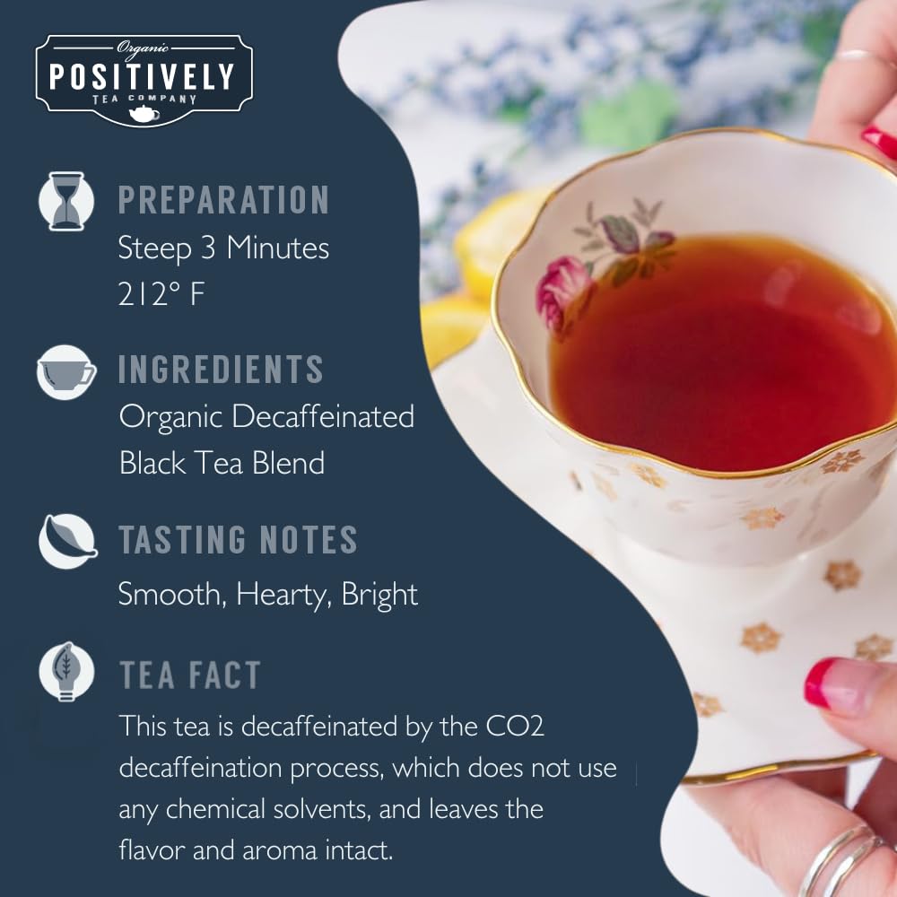 Organic Positively Tea Company Decaf English Breakfast Black Tea Loose Leaf 4 Ounce