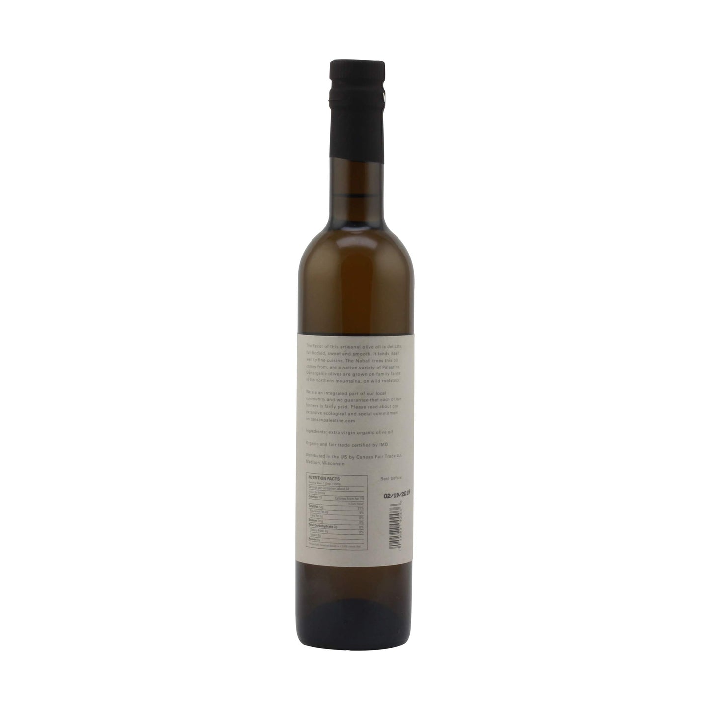 Canaan Fair Trade Organic Cold-Pressed Tree Olive Oil, Nabali, 16.9 Oz