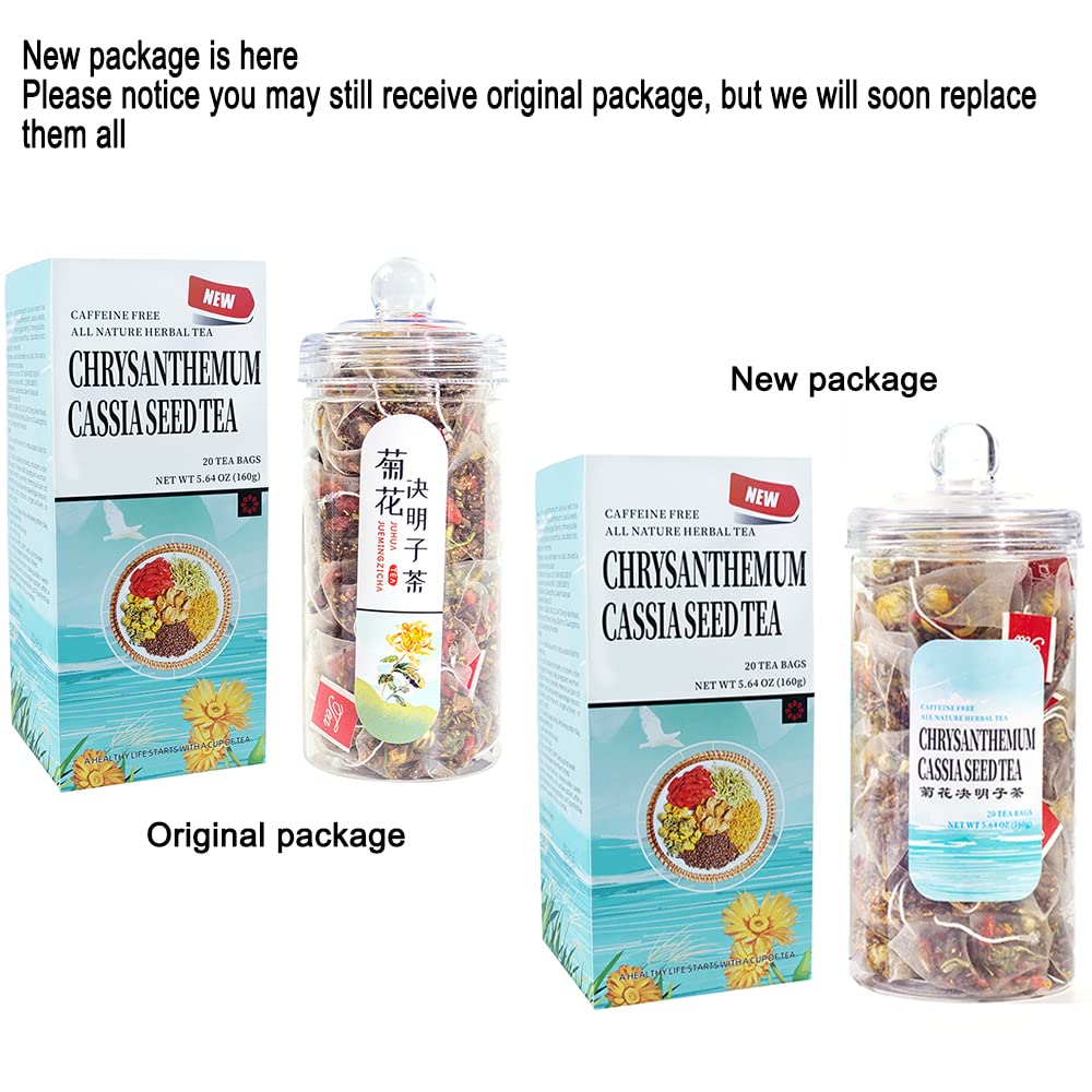 Generic Chrysanthemum Cassia Seeds Tea Bags(160G, 8Gx20Bags), Honeysuckle, Chinese Wolf-Berry, Sweet-Scented Osmanthus, Burdock