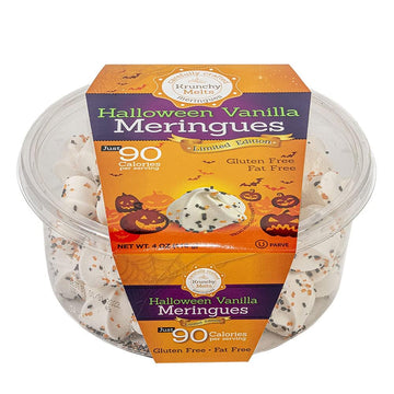 Krunchy Melts Original Meringue Cookies | Halloween Vanilla Flavor | Only 90 Calories Per Serving | Fat Free, Gluten Free, Dairy