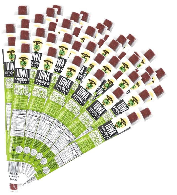 Sogo Snacks Sugar Free Beef Jerky Sticks, Non-GMO, Paleo, Whole30, Keto, 1 Ounce (Pack of 72)