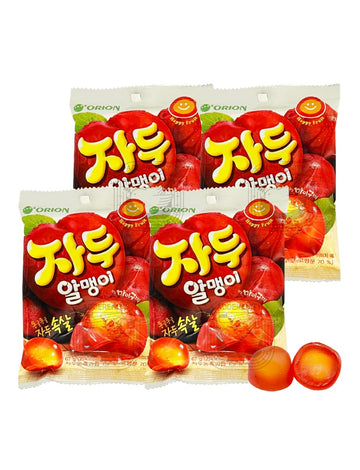 Fruit Peelable Candy - Plum Flavor 67g X 4pack (268g/9.46oz) Jelly Filled Gummies, Gluten Free Individually Wrapped Korean Snack