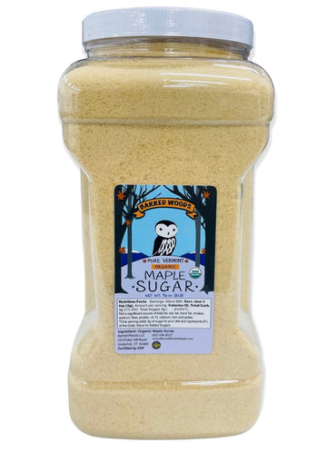 Bulk Maple Sugar - 6 lbs (96 oz) - Pure Organic Vermont Granulated Maple Sugar - From Barred Woods Maple