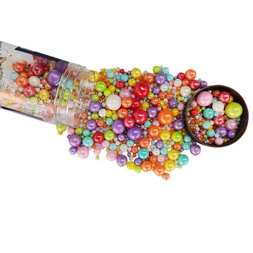 Edible Multicolor Sugar Pearls Candy Sprinkles 120G/ 4.23Ounce Baking Cake Sprinkles Cupcake and Cake Topper Cookie Decorations 