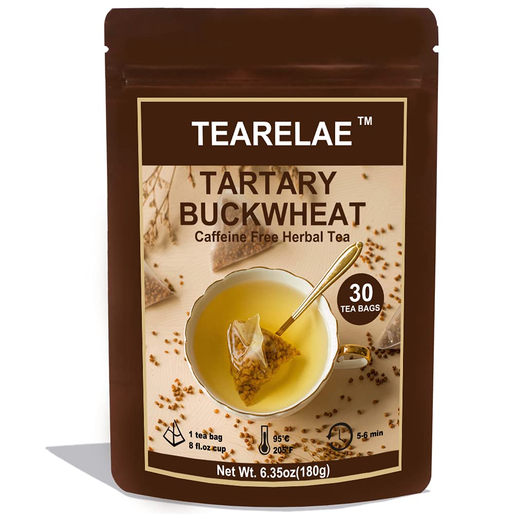 TEARELAE Himalayan Tartary Buckwheat Teabags - Caffeine Free, Non-GMO, 30 Count (6g x 30 Bags)