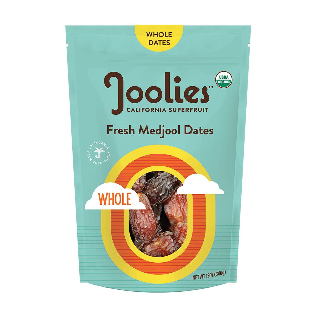 Joolies Organic Whole Medjool Dates | 12 Ounce Pouch | Fresh California Grown Fruit | Vegan  Gluten-Free  Paleo  No Sugar Added | Great Source of Fiber & Antioxidants
