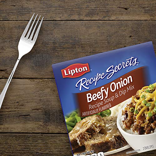Lipton Recipe Secrets Soup and Dip Mix For a Delicious Meal Beefy Onion Flavor Great With Your Favorite Recipes 2.2 oz 2 Count