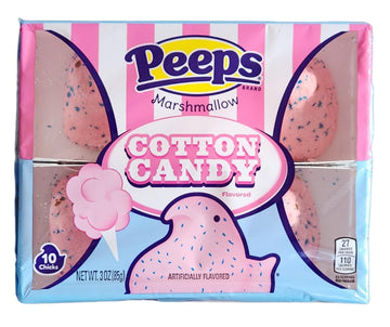 Peeps Easter Marshmallow Chicks, Variety Pack, 10 Count (Assorted Flavors & Colors) (3 Count, Cotton Candy Chicks Marshmallow Pe