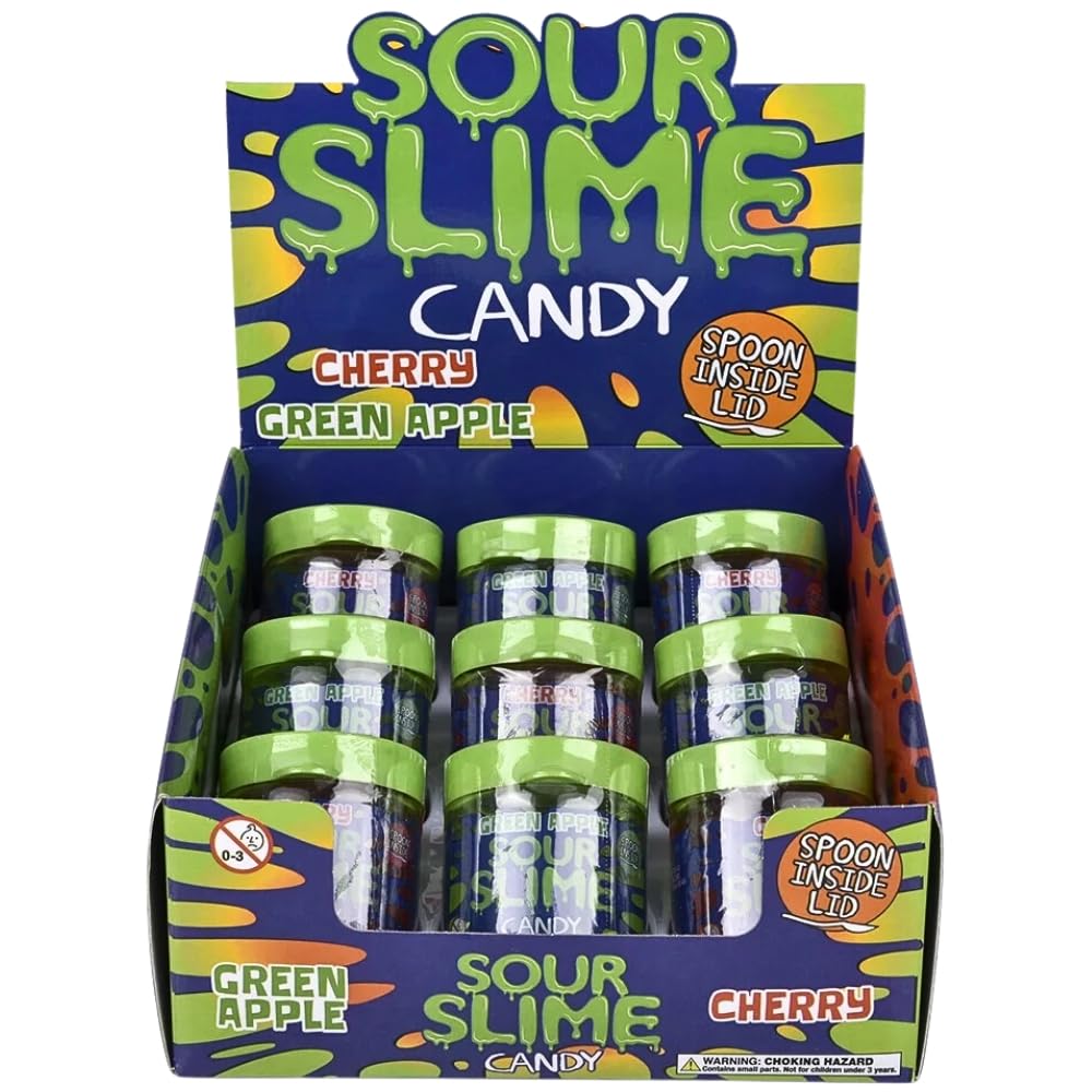 Sour Slime Candies, Pack of 9, Assorted Flavors with Slime Texture, Perfect for Party Favor or Display Treat