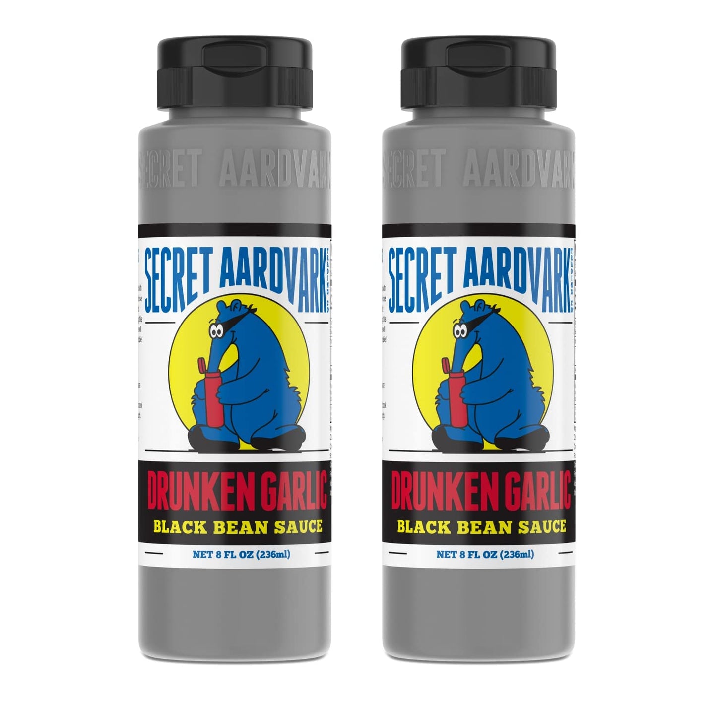 Secret Aardvark Drunken Garlic Black Bean Sauce - Garlic Hot Sauce  Stir Fry Sauce  Mild Bbq Sauce  Low Carb  Dairy Free  Chili Garlic Sauce  Hot Sauce & Marinade - 8 Fl Oz 2 Pack