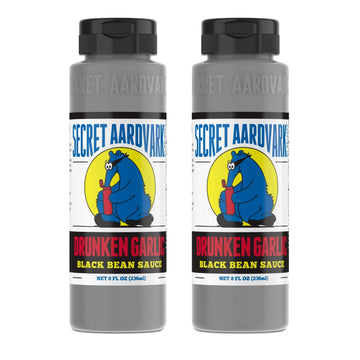 Secret Aardvark Drunken Garlic Black Bean Sauce - Garlic Hot Sauce  Stir Fry Sauce  Mild Bbq Sauce  Low Carb  Dairy Free  Chili Garlic Sauce  Hot Sauce & Marinade - 8 Fl Oz 2 Pack