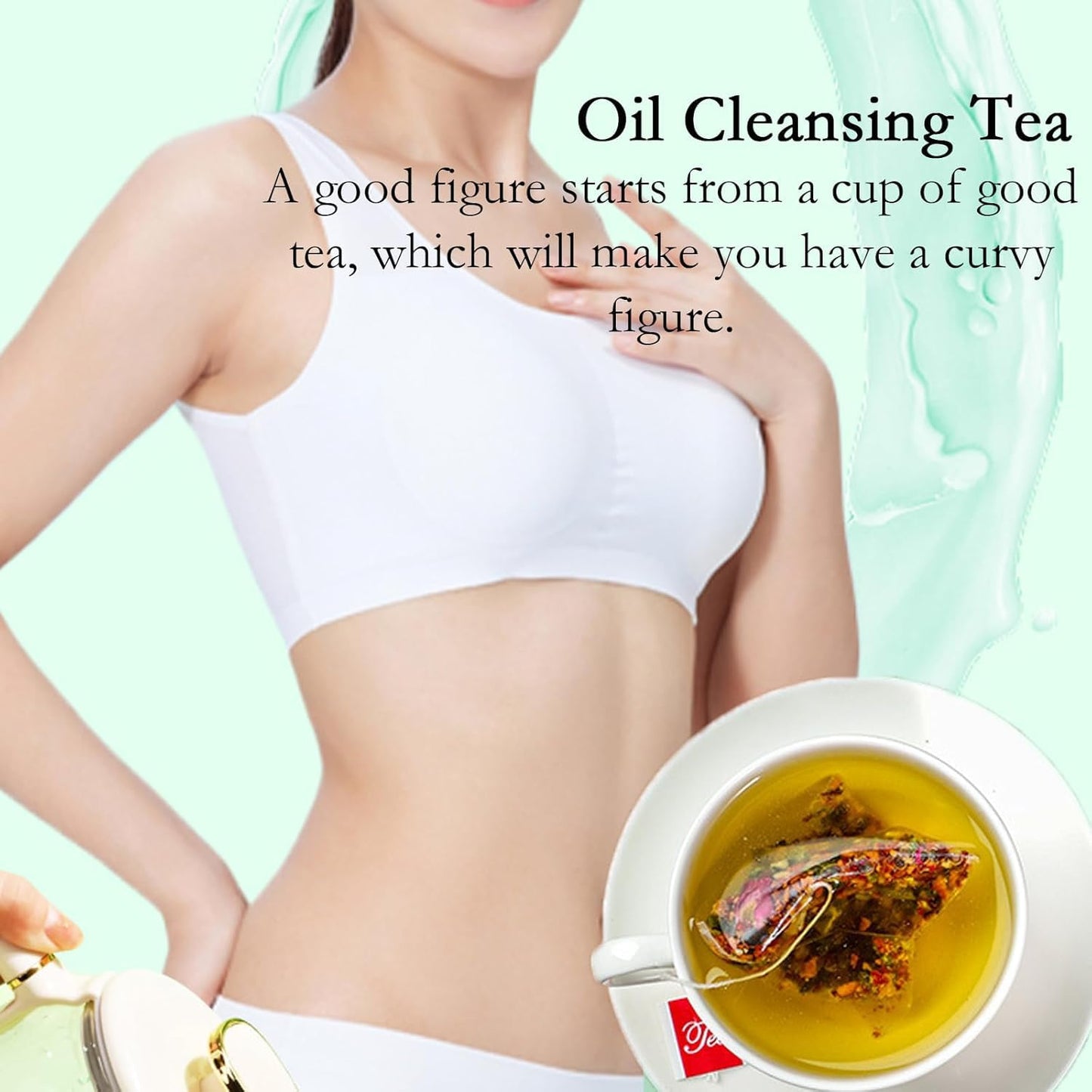 Qiuumey Winter Melon Lotus Leaf Tea with 9 Herbal Ingredients, Organic Herbal Bags, 1 Bag (20 pcs)