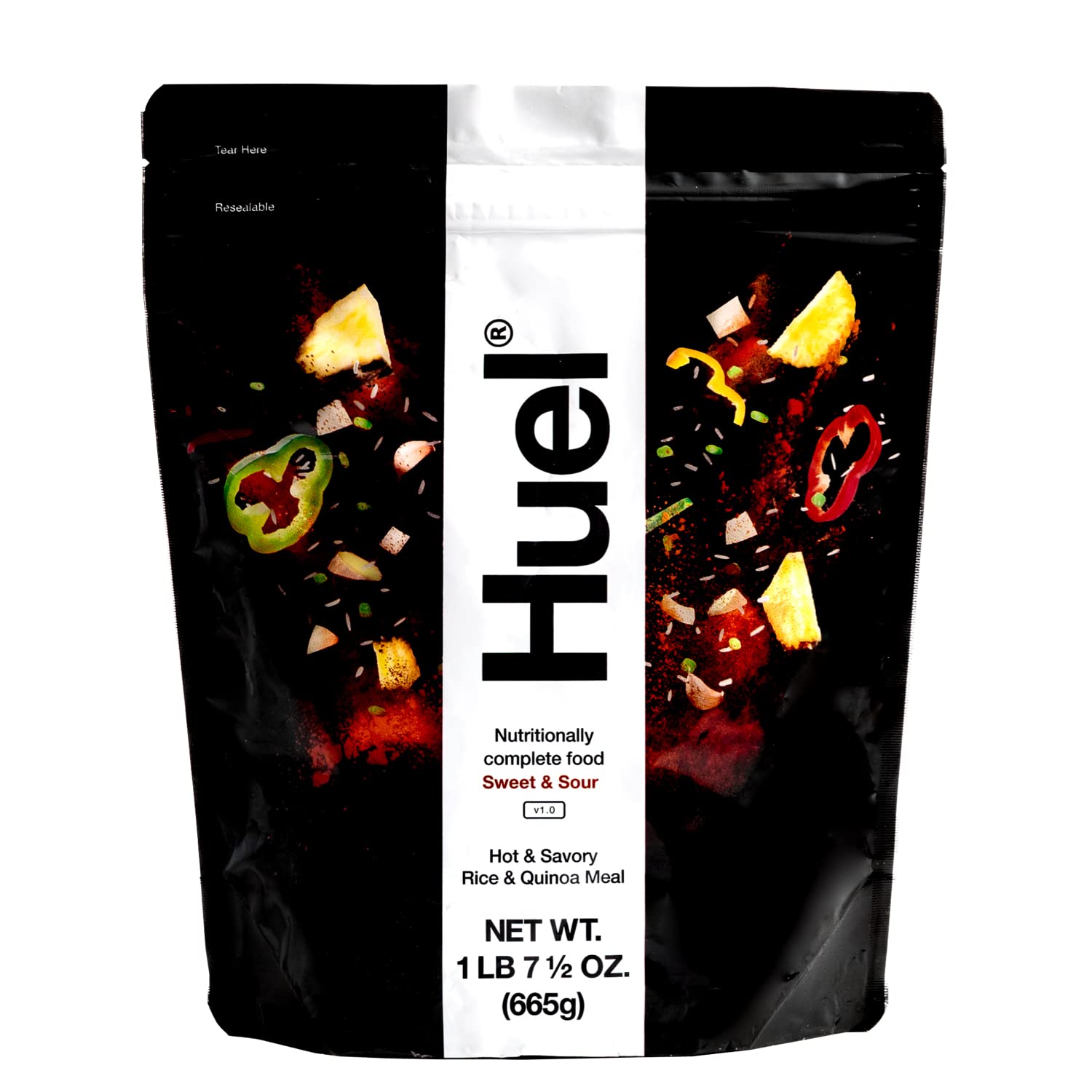 Huel Hot and Savory Instant Meal Replacement - Sweet and Sour - 1.46 lb - 24g Protein, 14g Fiber, 27 Vitamins and Minerals